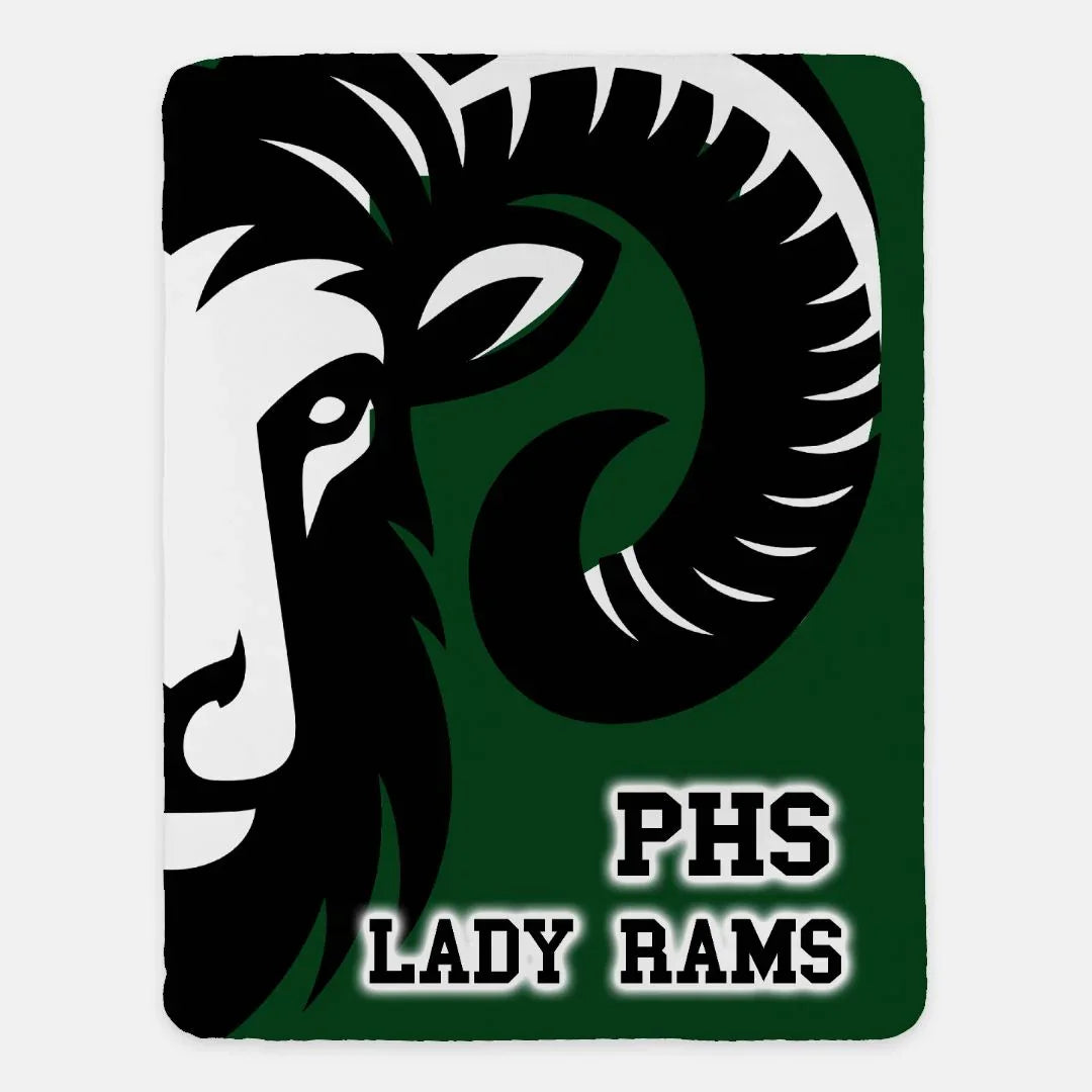 PHS Lady Rams Silhouette XL 60x80b Sherpa Blanket Default Title Blankets
