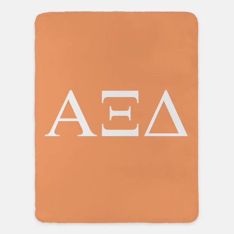 Alpha Xi Delta XL 60x80 Sherpa Throw Blanket - Greek Letters | AXiD