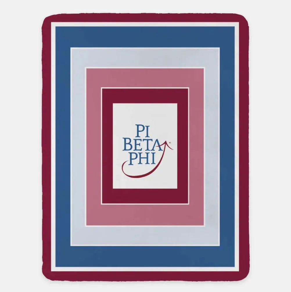 Pi Beta Phi XL 60x80 Sherpa Throw Blanket - Geo Throw Blankets