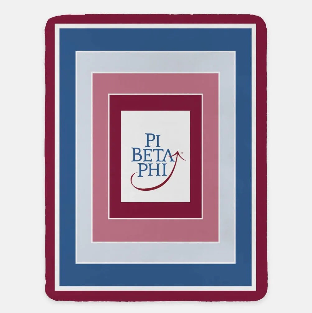 Pi Beta Phi Sherpa Blanket  XL 60x80 - Geo | Pi Phi Gifts & Decor | Festive Fit Home