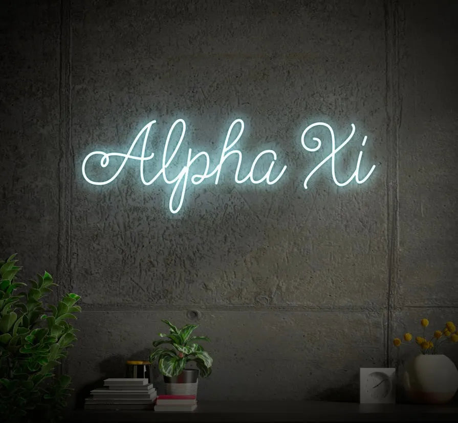 Alpha Xi LED Script Neon Sign | Dorm Decor | Wall Art | Party Sign