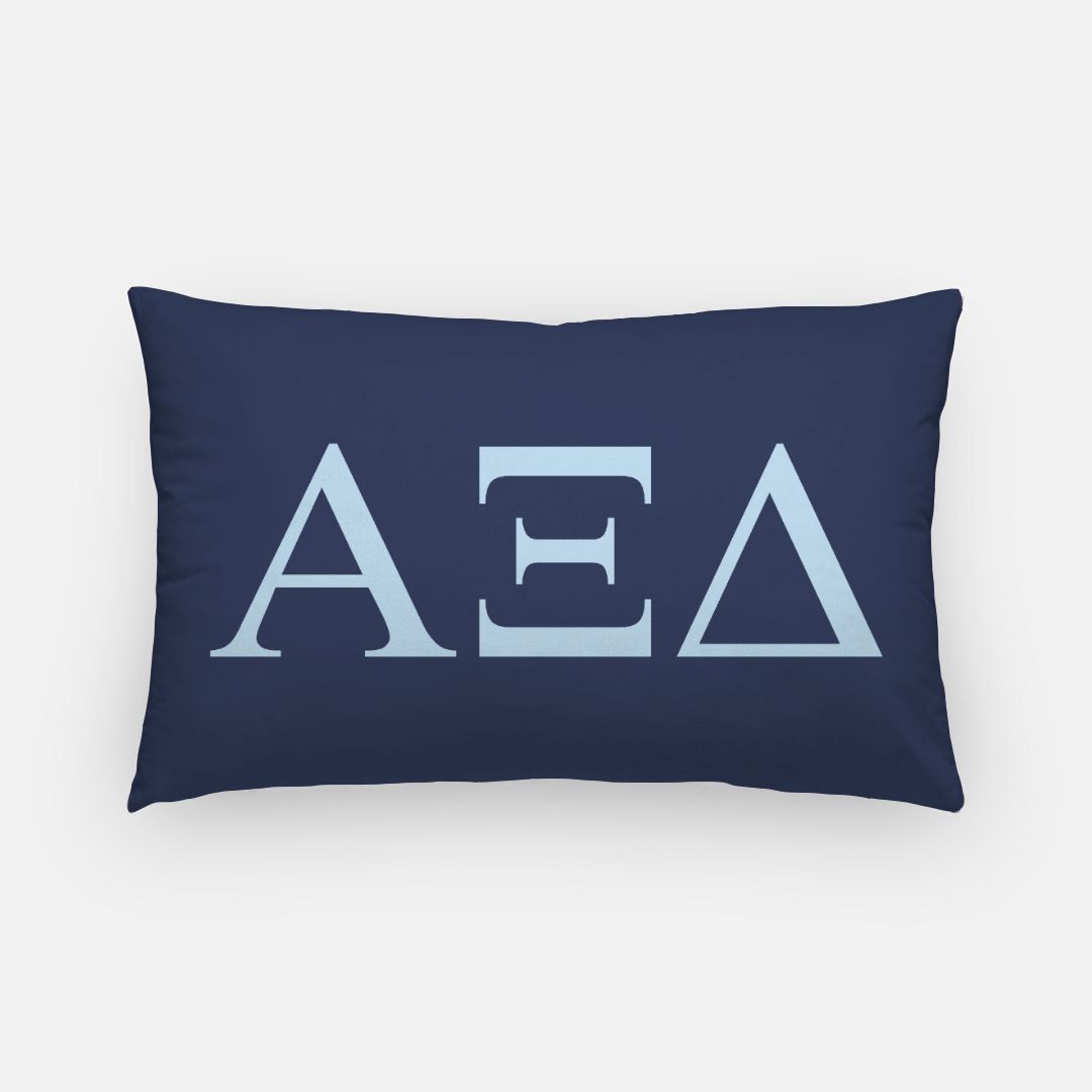 Alpha Xi Delta Lumbar Throw Pillow Cover - Greek Letters
