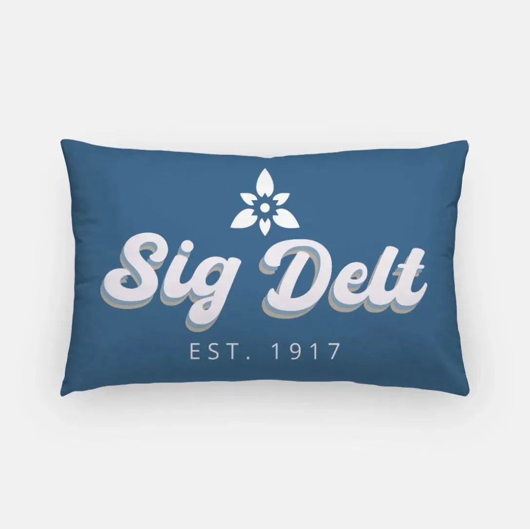 Sig Delt Lumbar Throw Pillow Cover - Retro Pillow Covers