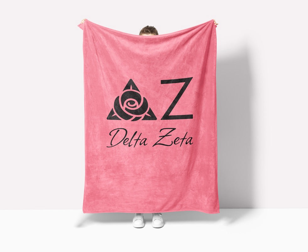 Delta Zeta Pink Sherpa Blanket XL 60x80| Official DZ Gift Shop