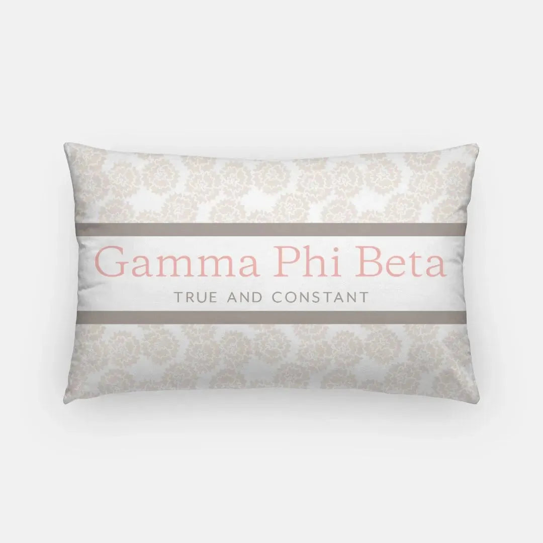 Gamma Phi Beta Carnation Lumbar Pillow Cover Pillow Covers