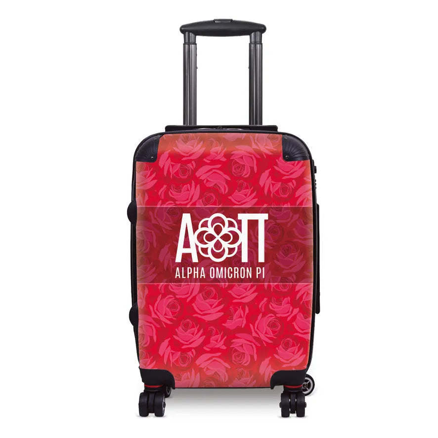 Alpha Omicron Pi 20" Carry-on Suitcase Luggage - Rose Pattern | Gifts