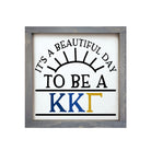 Kappa Kappa Gamma Wood Framed Sign 12x12 - Beautiful Day | KKG Gifts