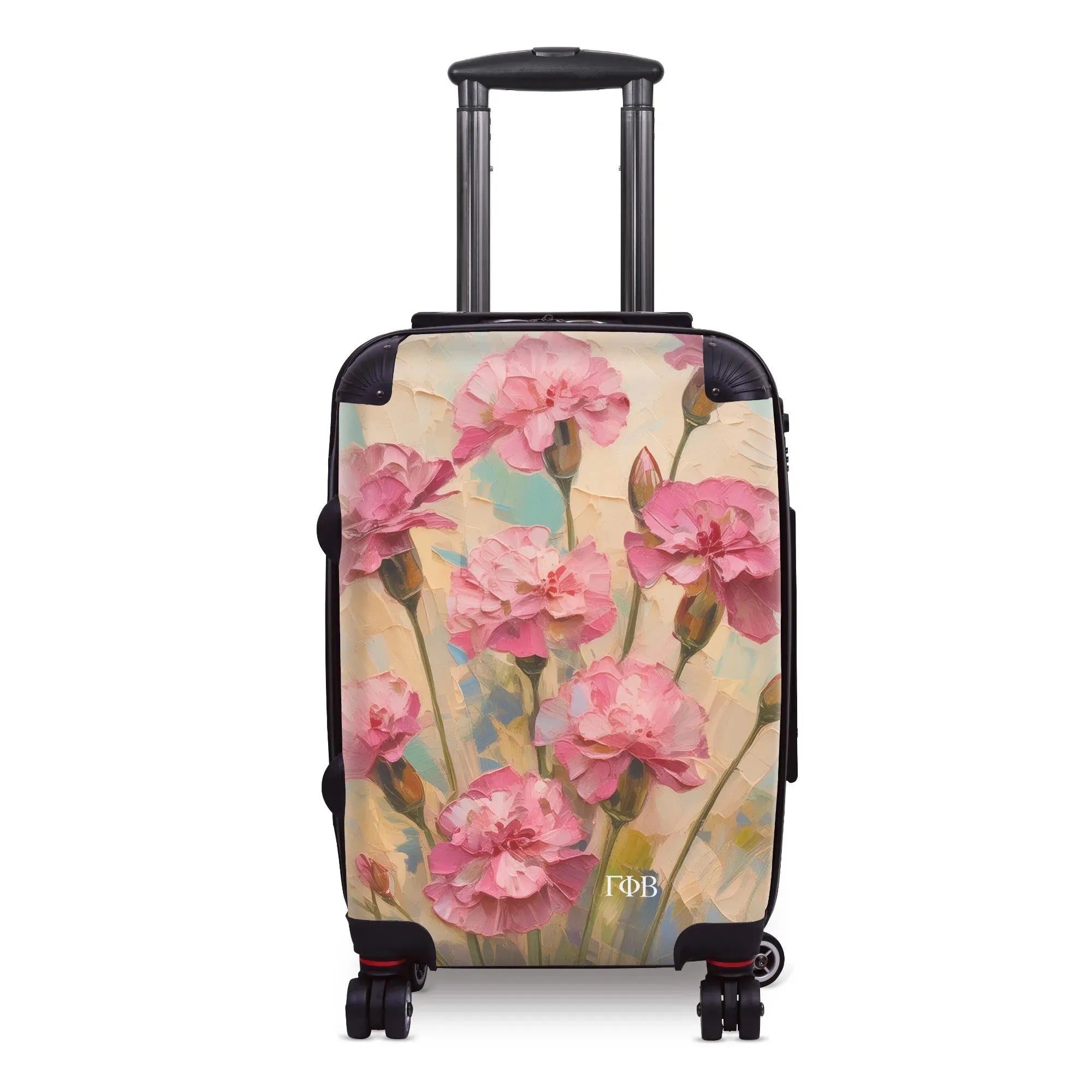 Gamma Phi Beta Carry-on Suitcase - Bold Pink Carnations Suitcases