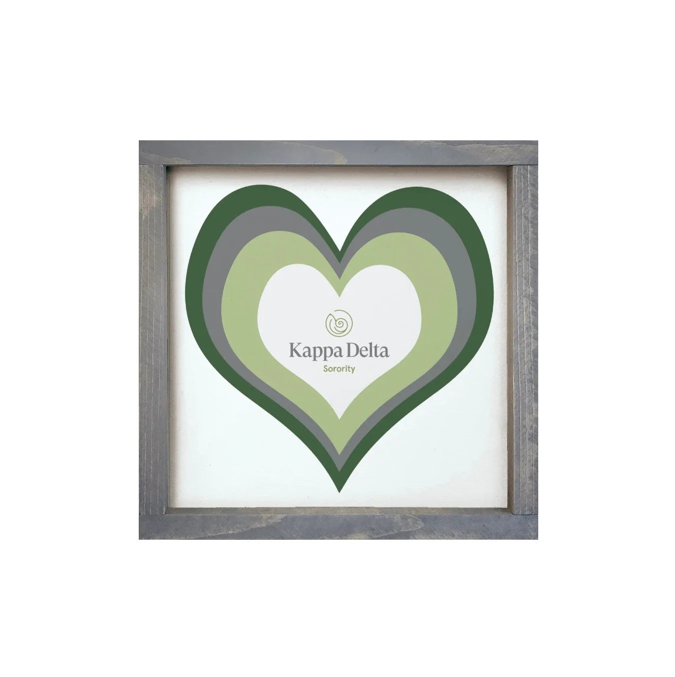 Kappa Delta 12x12 Heart Wood Framed Sign Wall Art & Signs