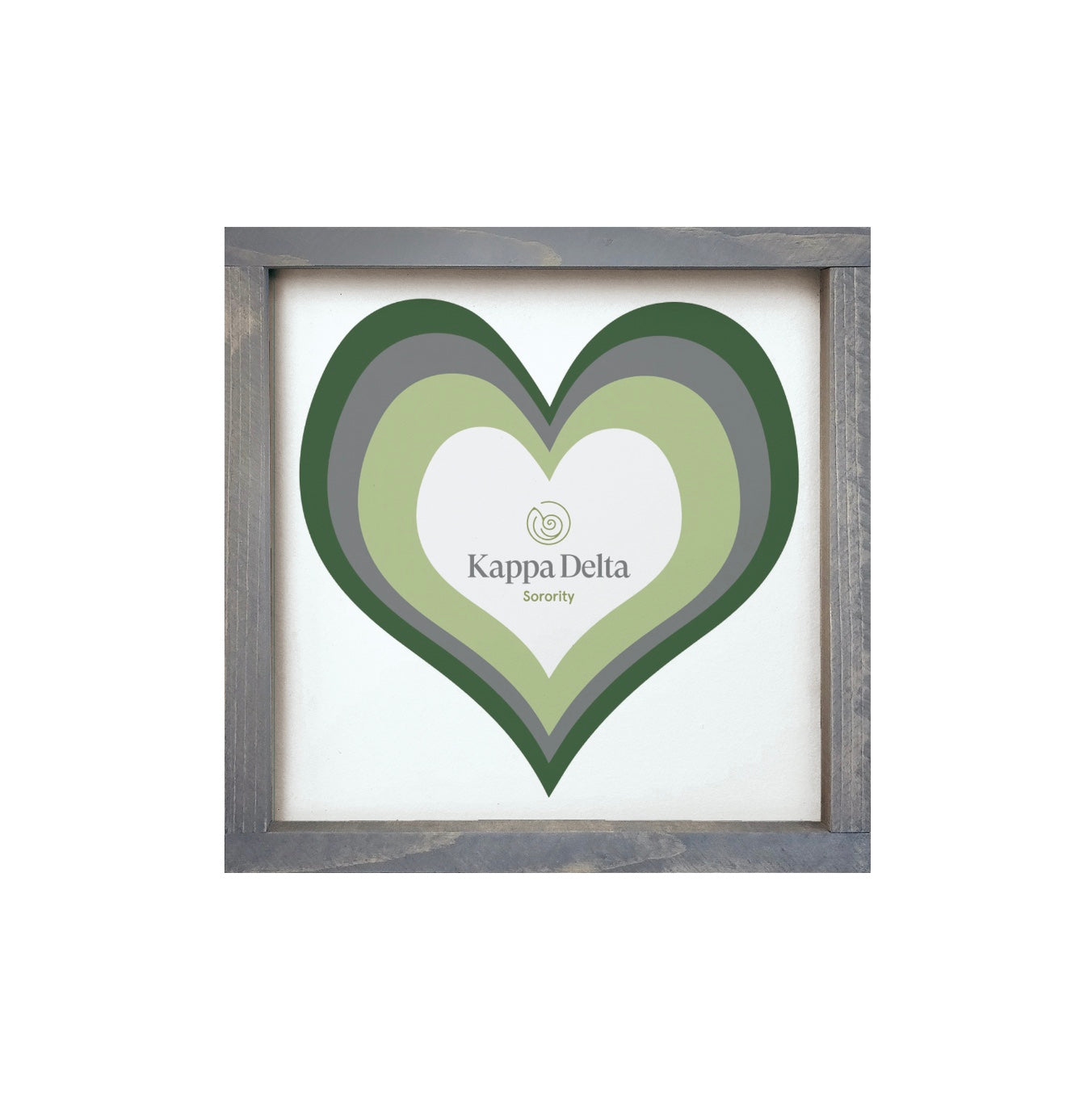 Kappa Delta 12x12 Heart Wood Framed Sign | Kaydee Gifts & Decor