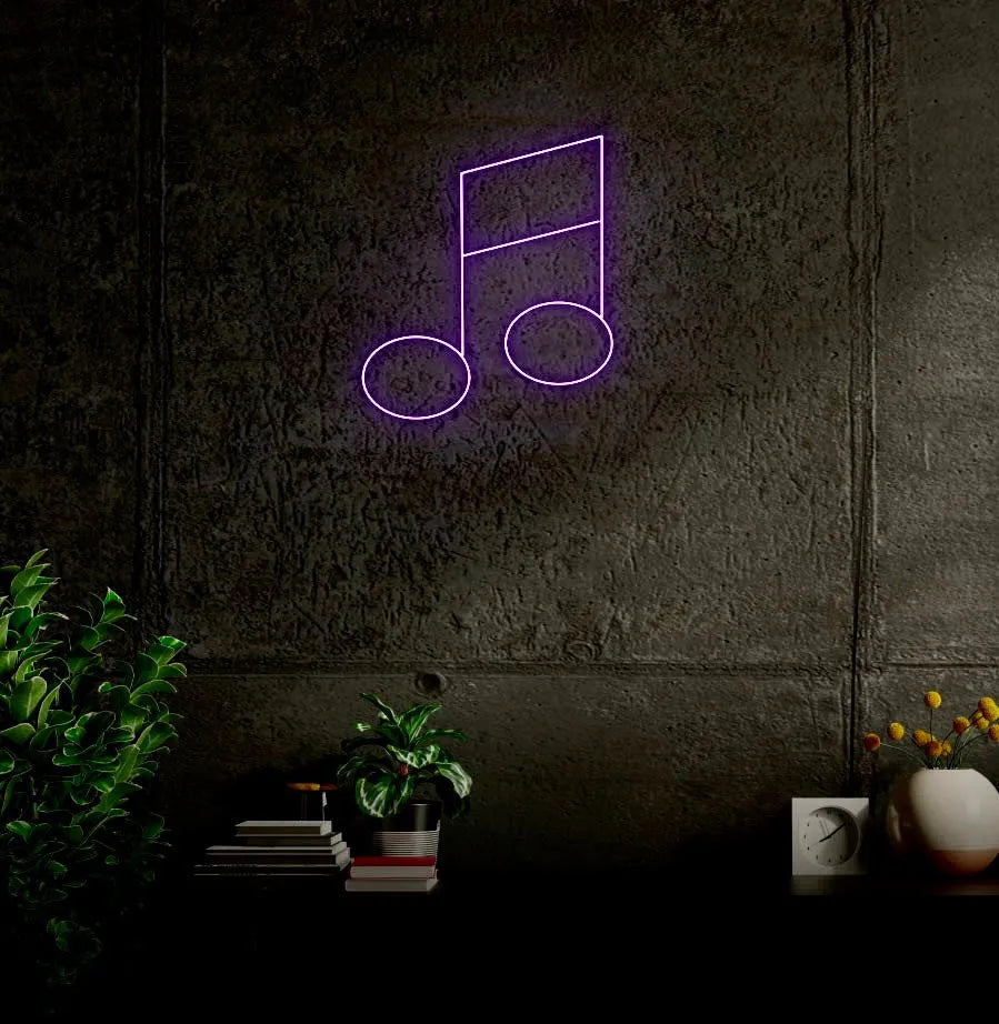 Music Note LED Neon Sign w/ Dimmer Neon Signs