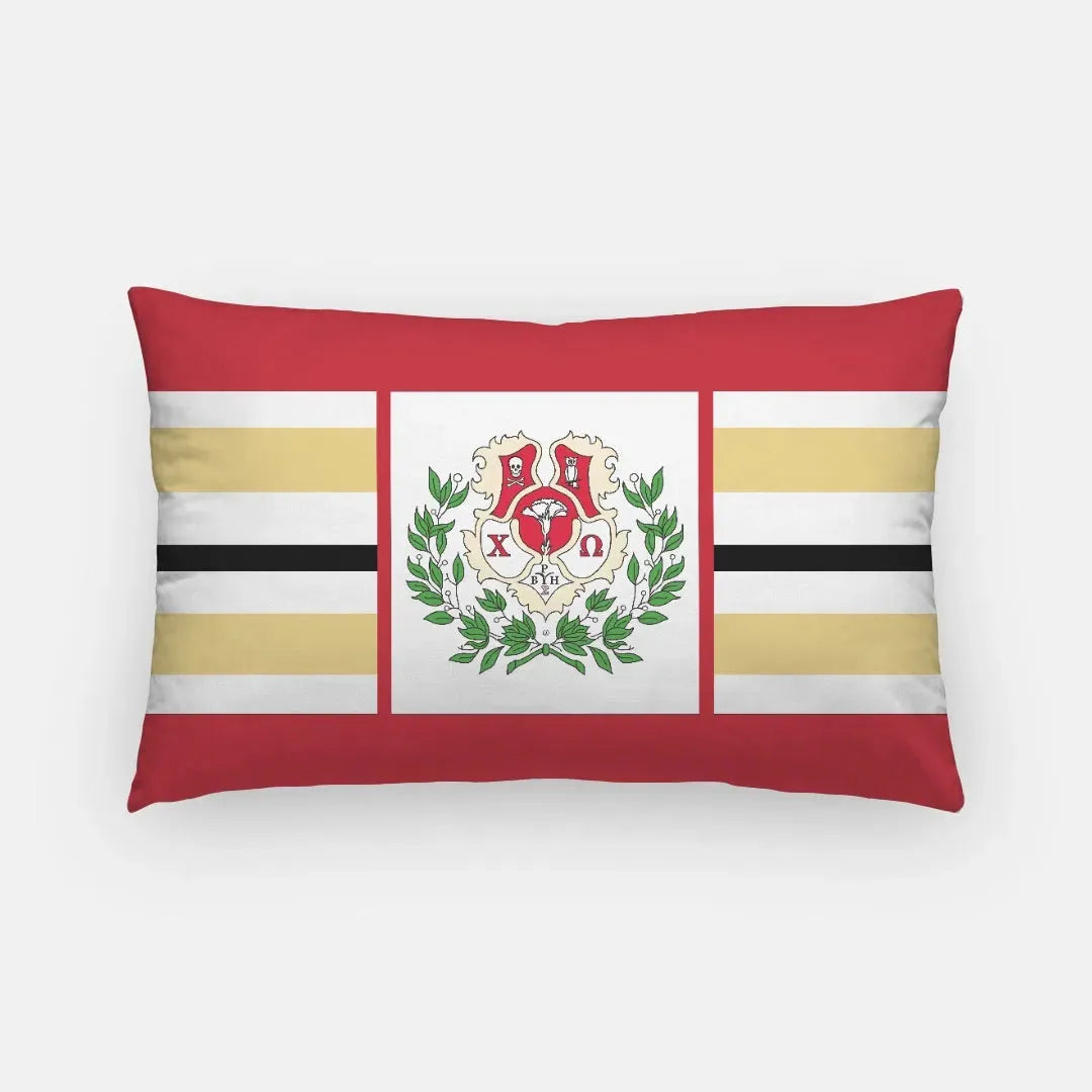 Chi Omega Lumbar Pillow Cover - Coat of Arms Pillow Covers