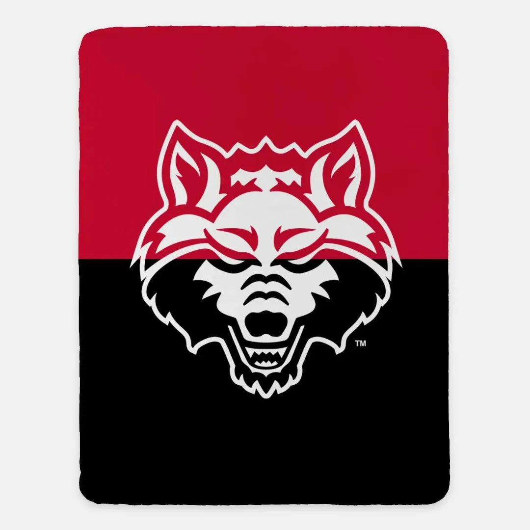 Arkansas State XL 60x80 Sherpa Throw Blanket - Color Split Throw Blankets