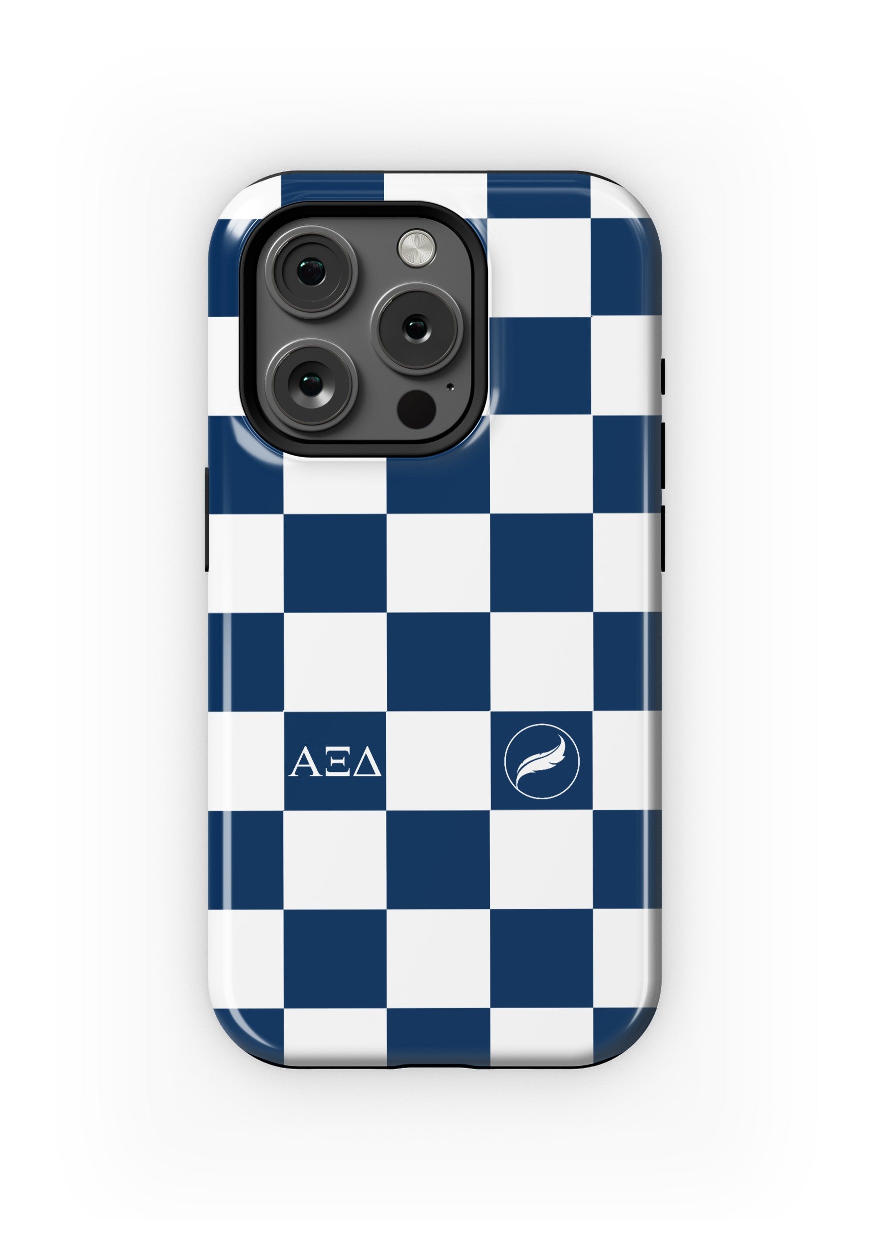 Alpha Xi Delta iPhone 16, 15, 14 Mobile Phone Case - Blue Check | AXiD Gifts