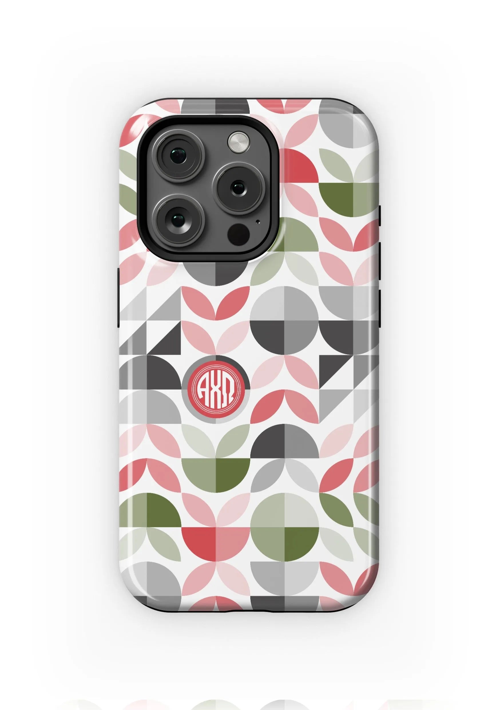 Alpha Chi Omega iPhone 16, 15, 14 Mobile Phone Case - Geo Petals | Festive Fit Home

