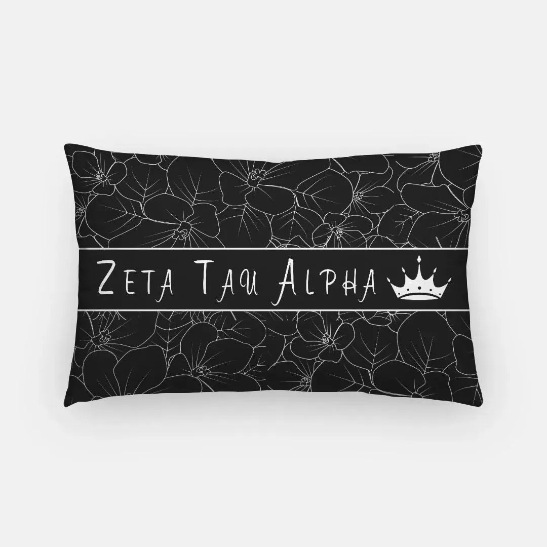 Zeta Tau Alpha Lumbar Pillow Cover - Modern Violets Pillow Covers