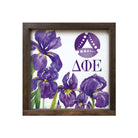 Delta Phi Epsilon 12x12 Wood Framed Sign - Purple Iris | DPHIE Gifts