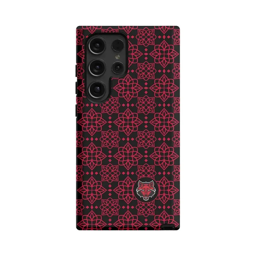 Arkansas State University Samsung Galaxy 24, 23 Mobile Phone Case -Red Ornate Gloss Mobile Phone Cases