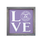 Sigma Kappa 12x12 Wood Framed Sign - "LOVE" Sig Kap Seal