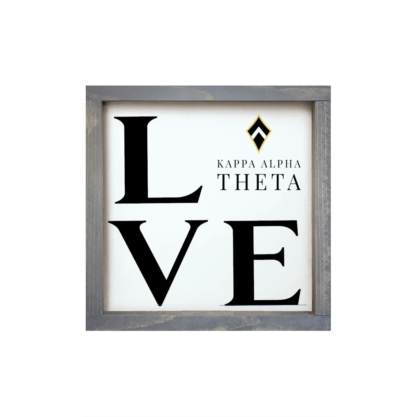 Kappa Alpha Theta 12x12 Wood Framed Sign - LOVE Traditional | Gifts