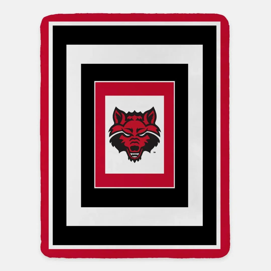 Arkansas State University XL 60x80 Sherpa Throw Blanket - Geo Throw Blankets