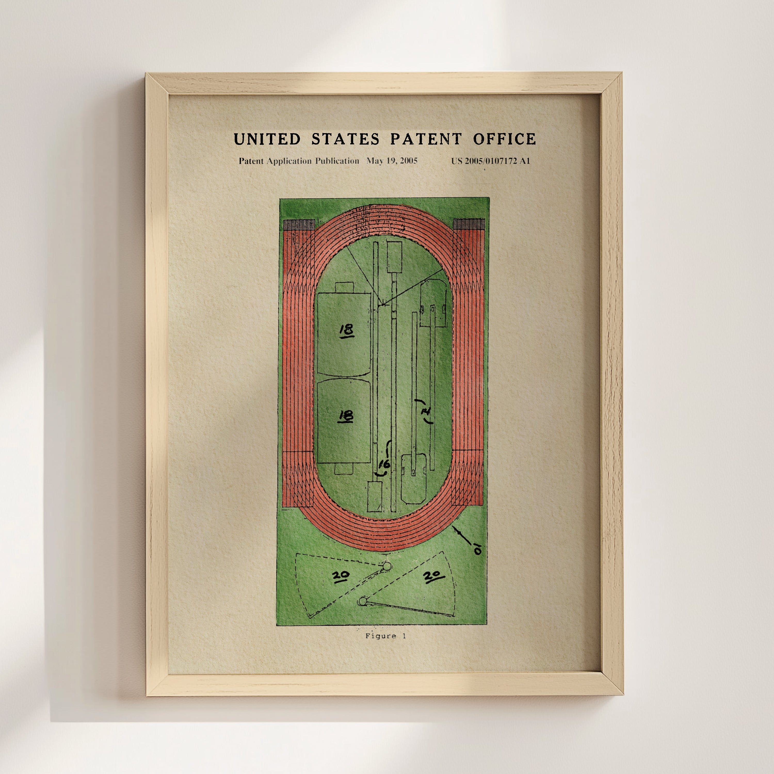 Running Track US Art Print | Sports-Themed Dorm Decor | Wall Art | Campus Greek Fit