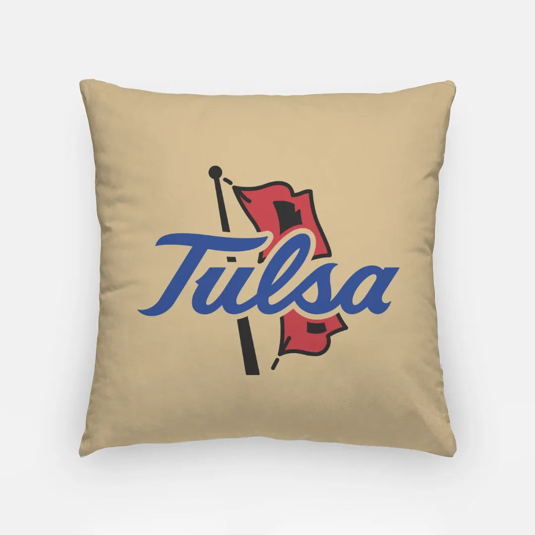 University of Tulsa Throw Pillow Cover - Gold Primary Logo 18" | Gifts and Decor | Festive Fit Home