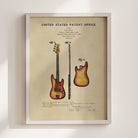 Fender Bass Guitar US Patent Art Print | Music-Themed Dorm Decor
