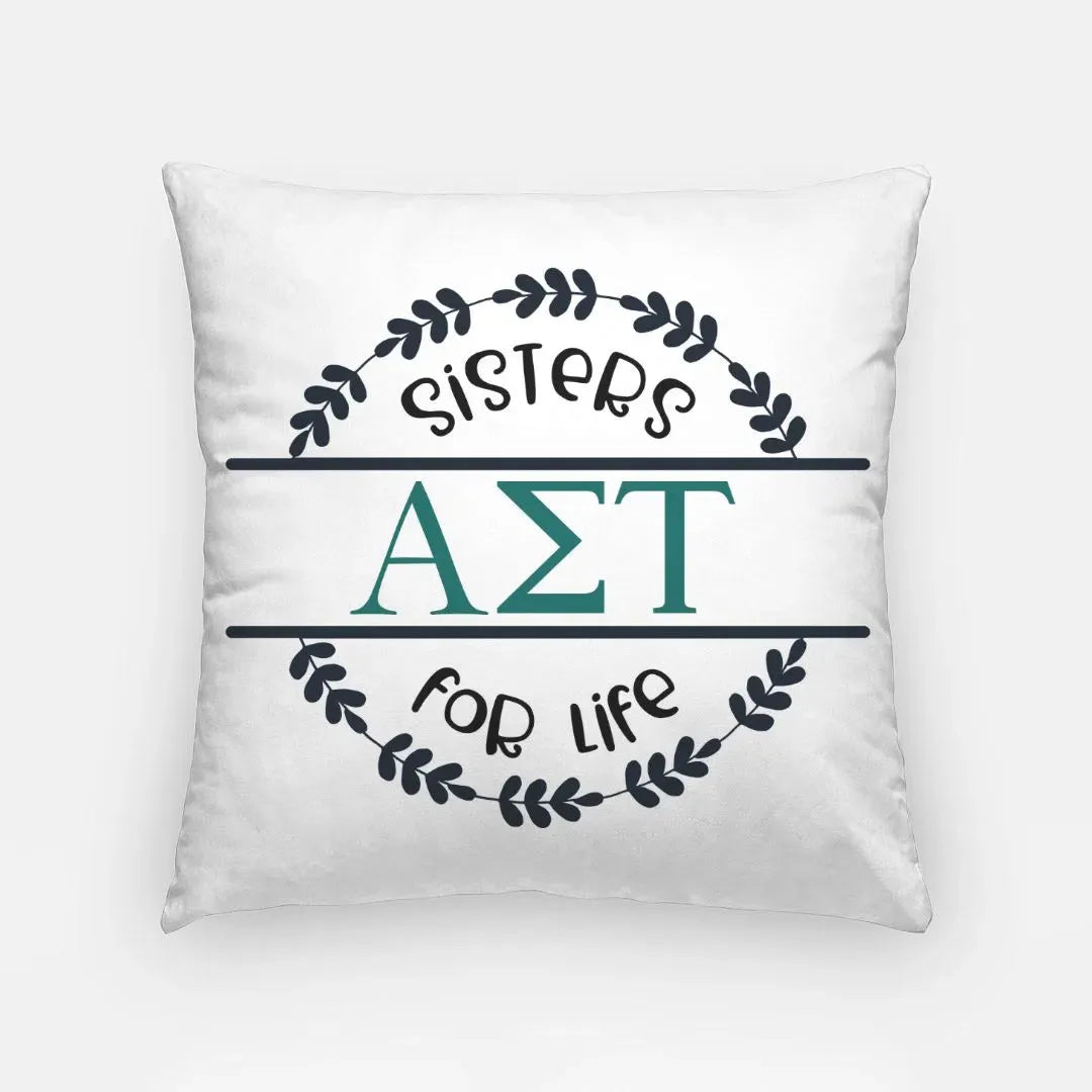 Alpha Sigma Tau 18" Throw Pillow Cover - Sisters for Life Pillow Covers