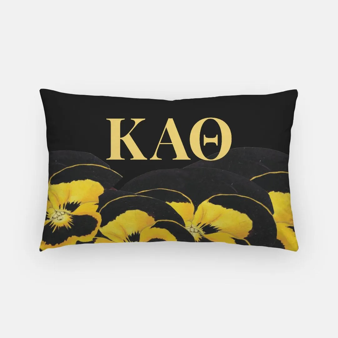 Kappa Alpha Theta Lumbar Pillow Cover - Pansies | Dorm Decor & Gifts