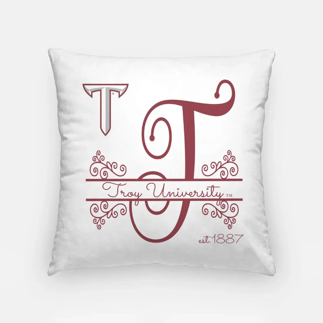 Troy University 18" Throw Pillow Cover - Monogram Pillow Covers