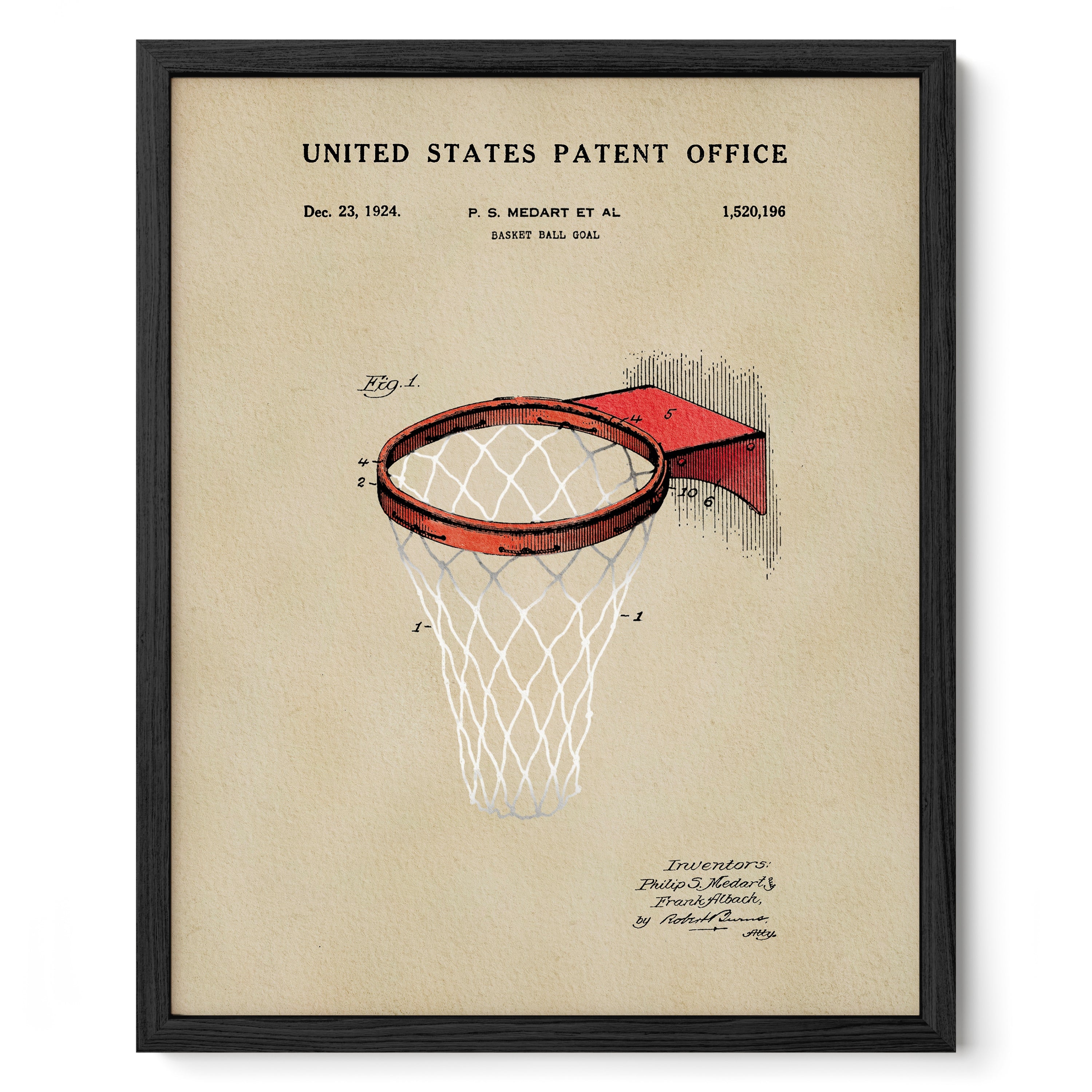 Basketball Hoop US Art Print | Guys Dorm Room Decor | Wall Art