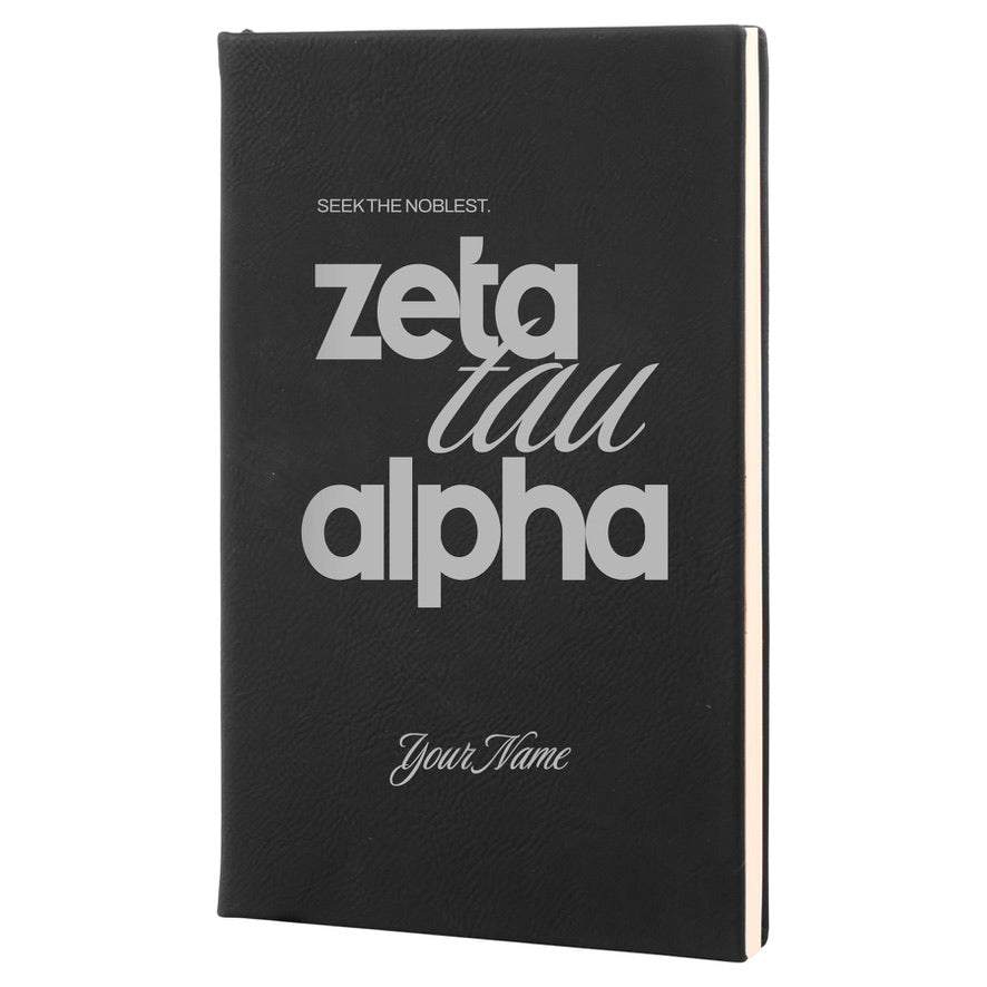 Zeta Tau Alpha Personalized Leatherette Notebook Journal
