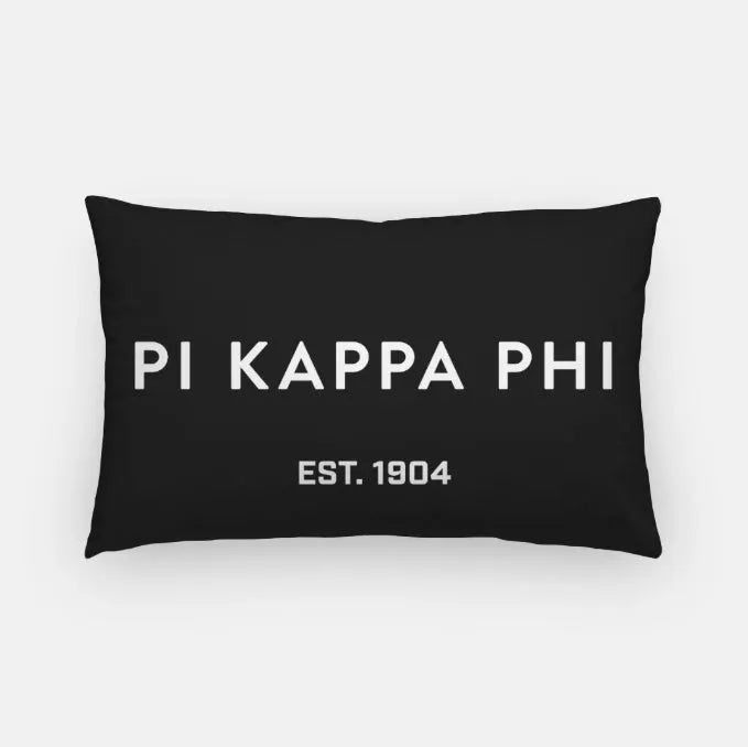 Pi Kappa Phi 1904 Lumbar Pillow Cover Black White Pillow Covers