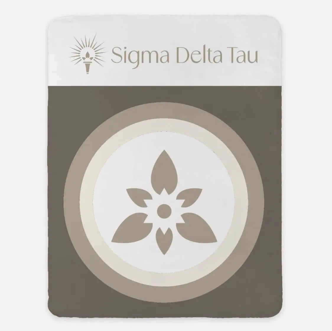 Sigma Delta Tau XL 60x80 Sherpa Throw Blanket - Droplet Wide Band Cafe Throw Blankets