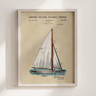Herreshoff Sailboat US Patent Art Print | Nautical Coastal Dorm Decor