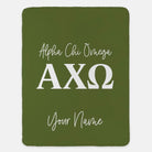 Personalized Alpha Chi Omega XL 60x80 Sherpa Blanket | AXO Gifts & Decor | Campus Greek Fit