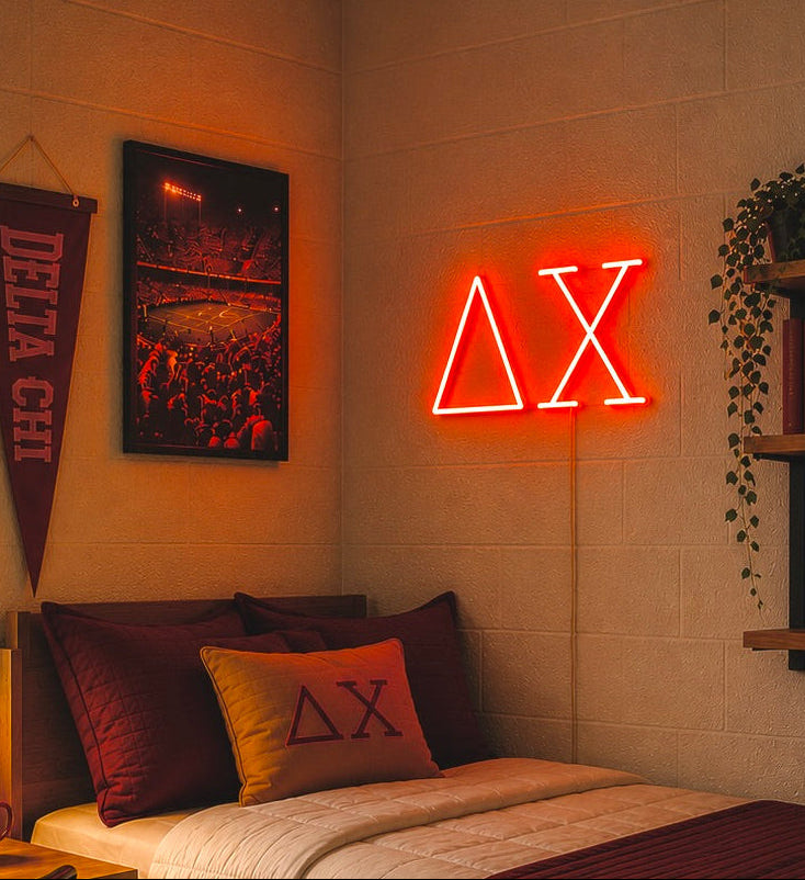 Delta Chi Greek Letters LED Neon Sign w/ Dimmer | Dorm Decor Wall Art