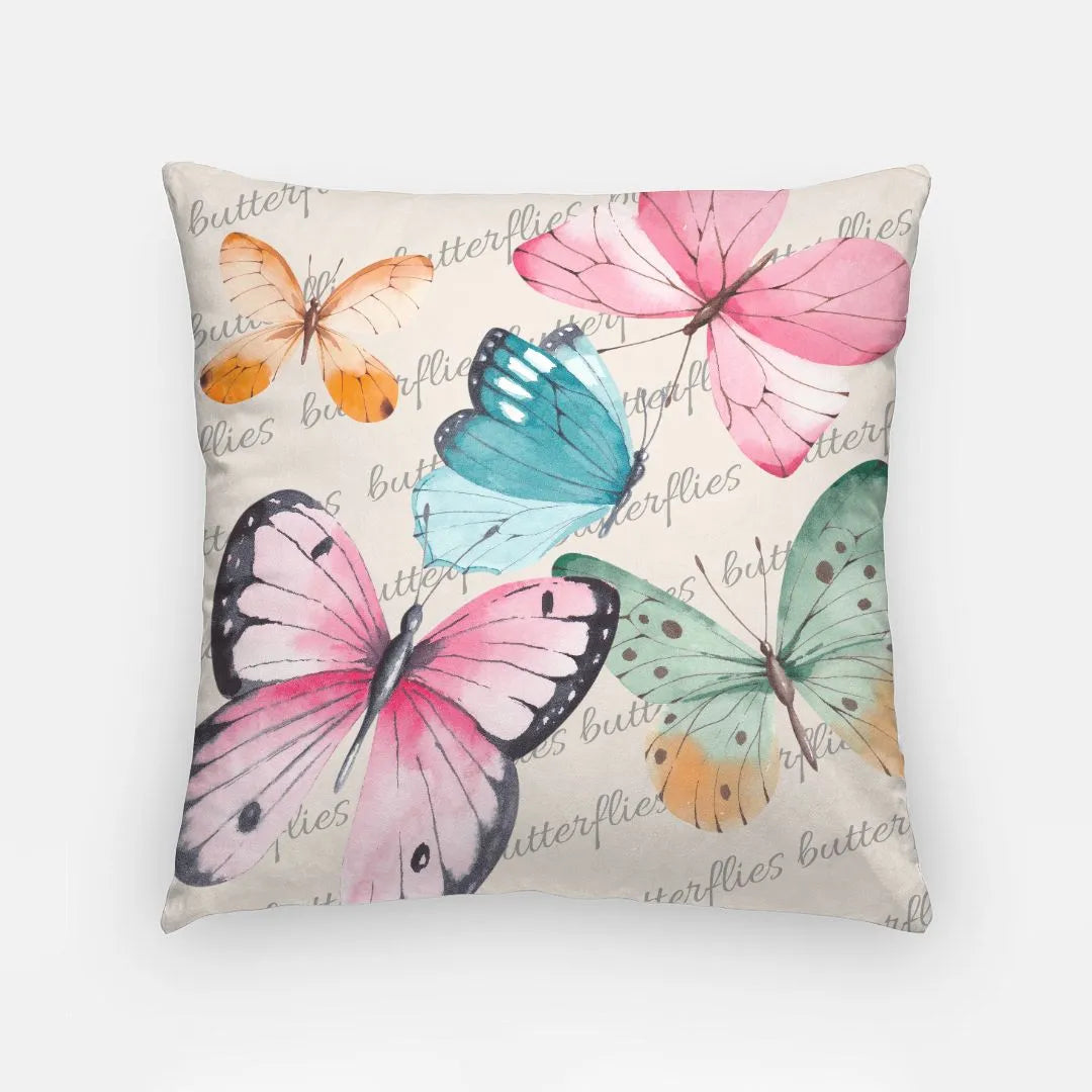 Butterflies Throw Pillow Cover 18" Throw Pillows