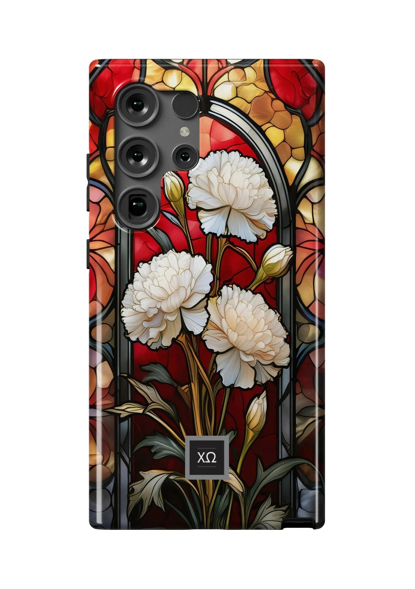 Chi Omega Samsung Galaxy 24, 23 Mobile Phone Case - Stained Glass Gloss Mobile Phone Cases