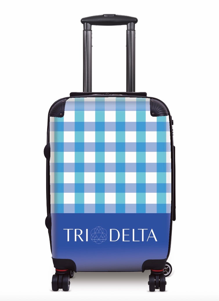 Tri Delta Carry-on Suitcase - Gingham Blue Suitcases