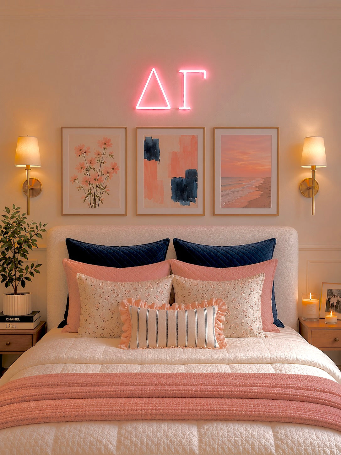 Delta Gamma Greek Letters LED Neon Sign w/ Dimmer | DG Dorm Wall Art