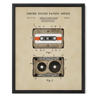 Cassette Tape Archival US Patent | Music Themed Dorm Decor | Wall Art