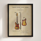 Fender Bass Guitar US Patent Art Print | Music-Themed Dorm Decor