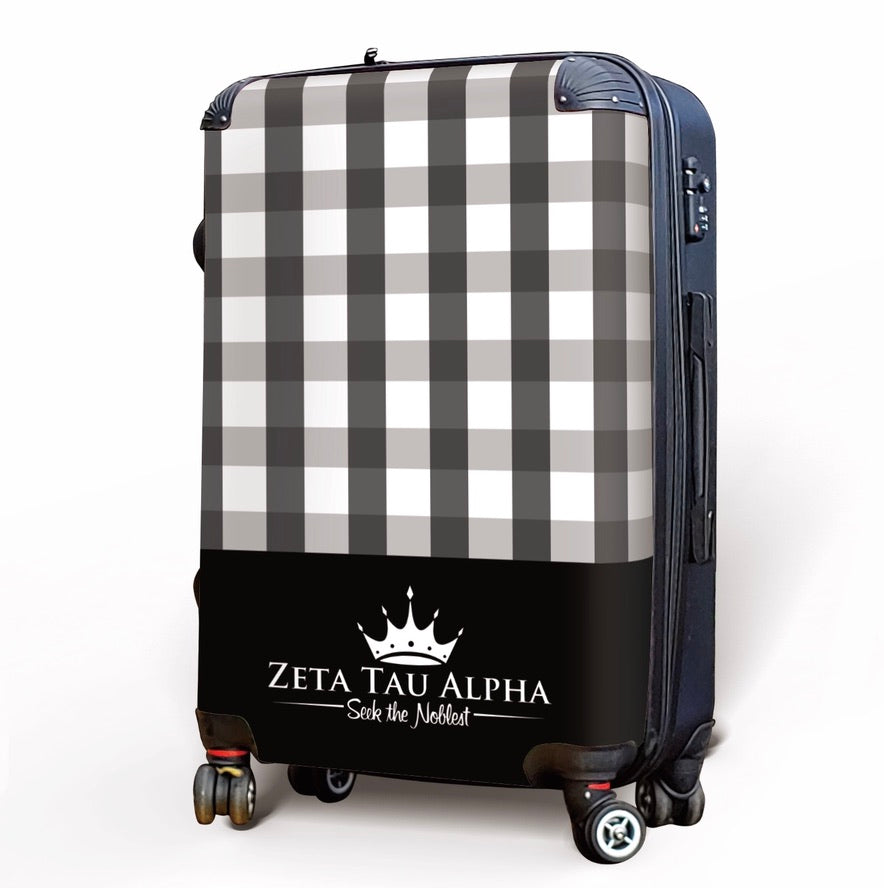 Zeta Tau Alpha Carry-on Luggage - Gingham Suitcases