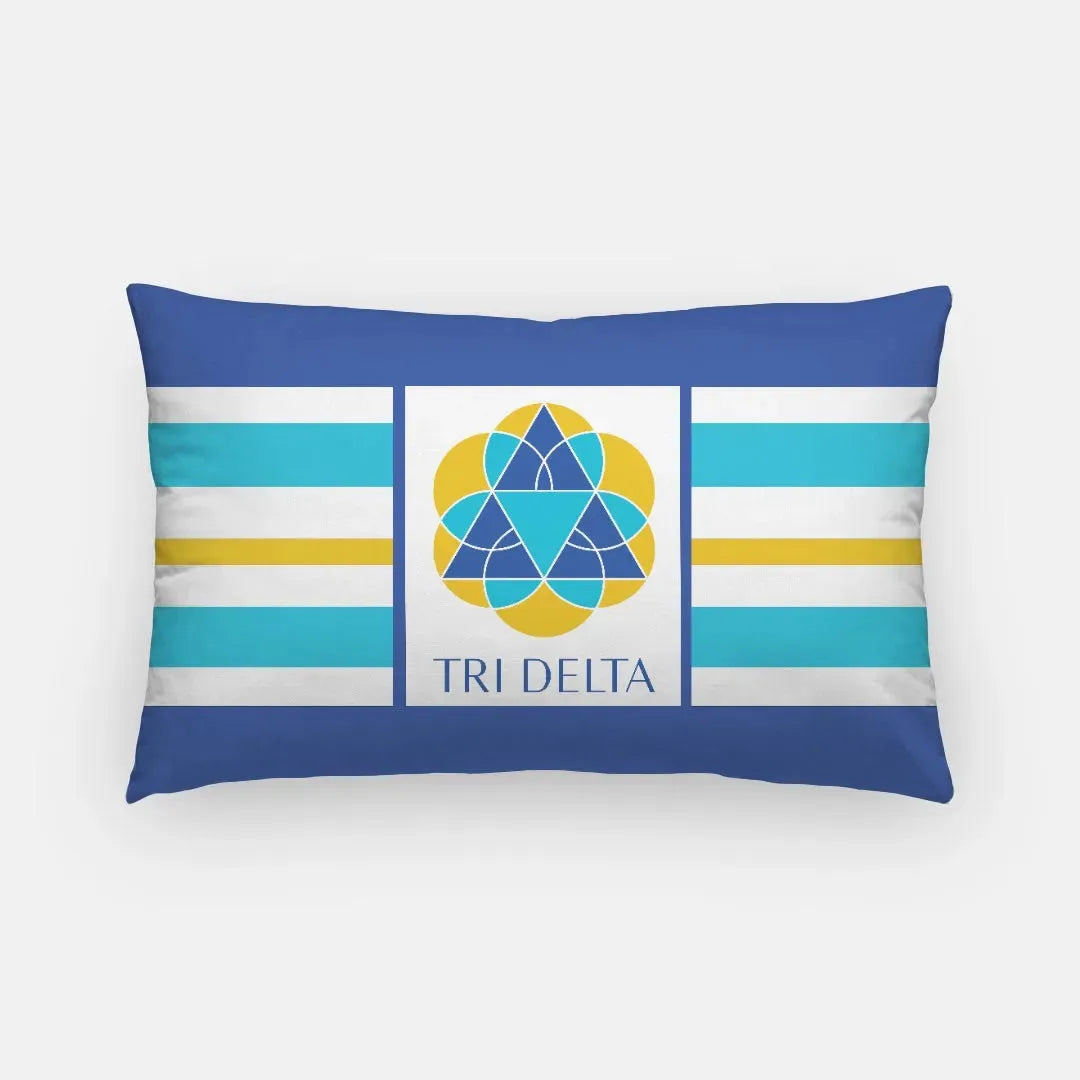 Tri Delta Lumbar Throw Pillow Cover - Stripes Pillow Covers