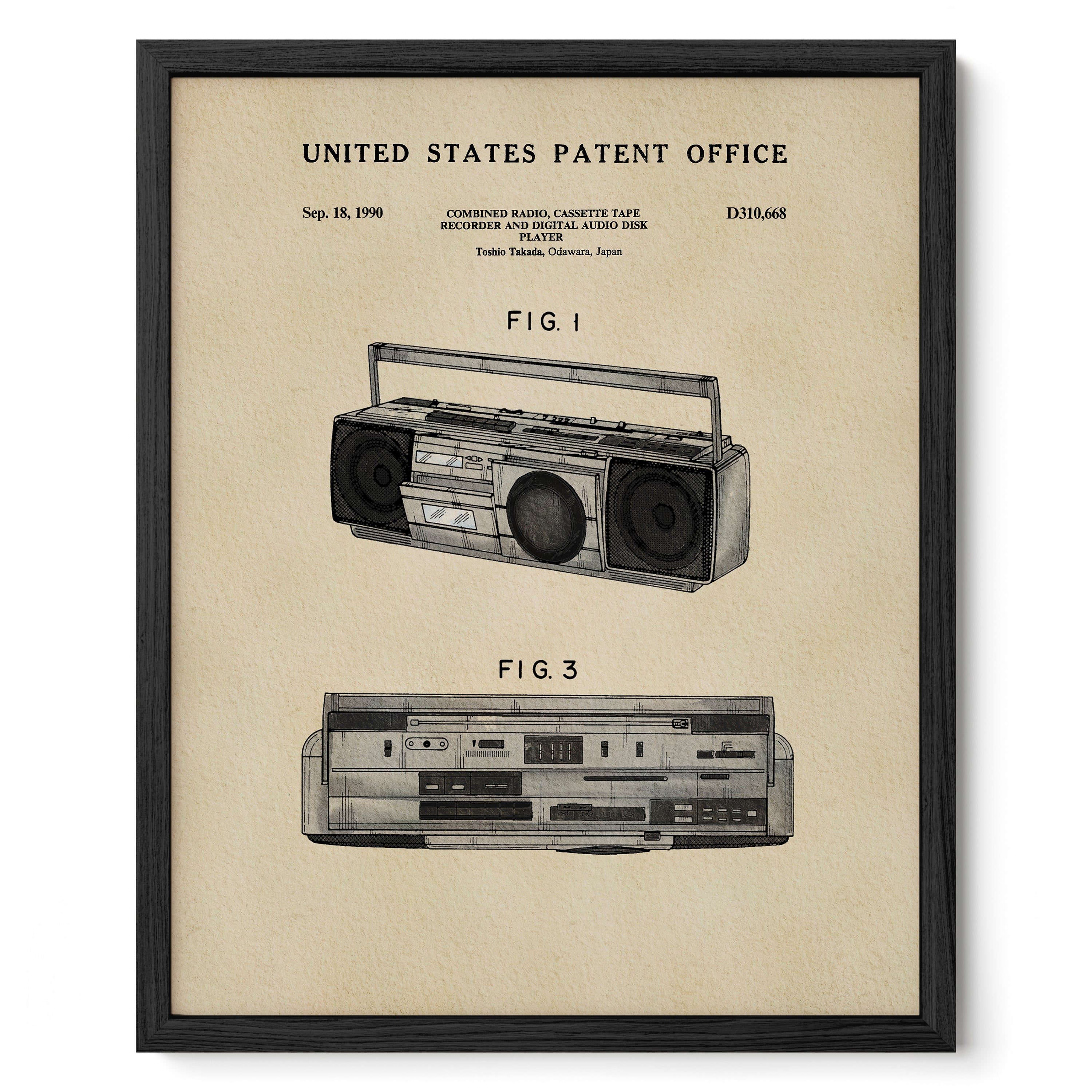 Boombox US Art Print | Dorm Decor for Guys | Music Themed Wall Art
