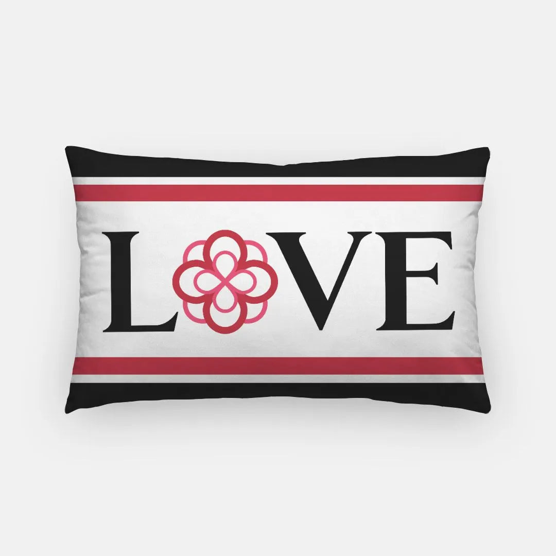 Alpha Omicron Pi Lumbar Pillow Cover - LOVE | Custom Gifts and Decor | Festive Fit Home