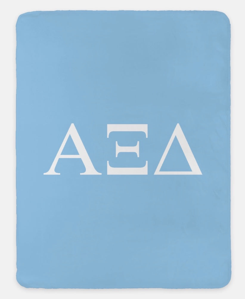 Alpha Xi Delta XL 60x80 Sherpa Throw Blanket - Greek Letters | AXiD