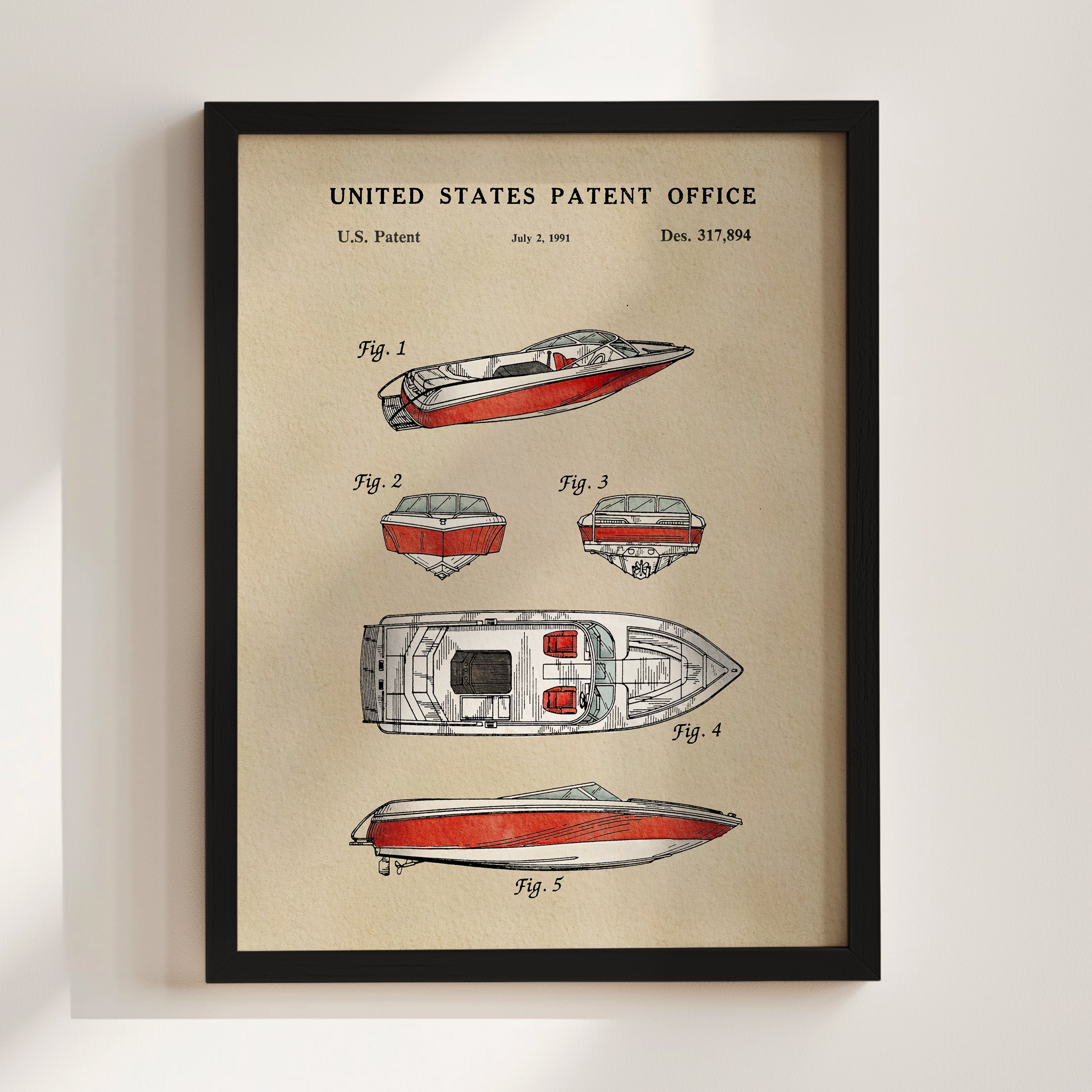 Speedboat US Patent Art Print